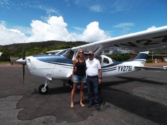 Após sobrevoar o Salto Angel, de volta ao solo, em Canaima, no sul da Venezuela